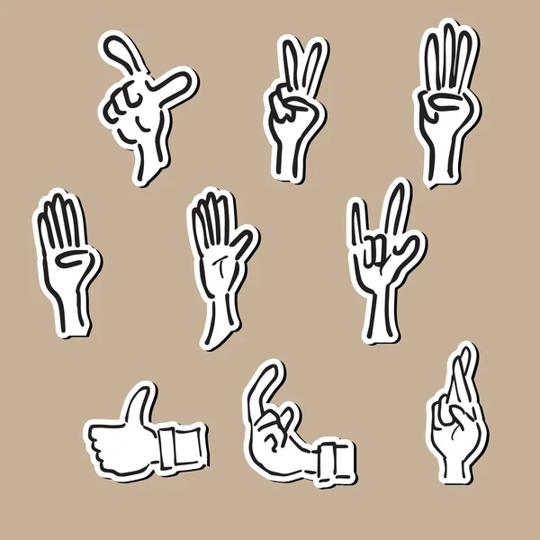 Hands and gesture drawing icons paper cut — Stock Vector