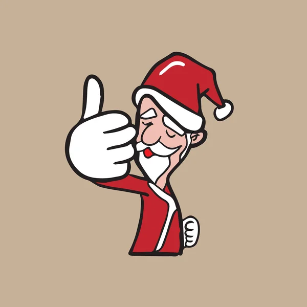 Santa thumb up cartoon — Stock Vector