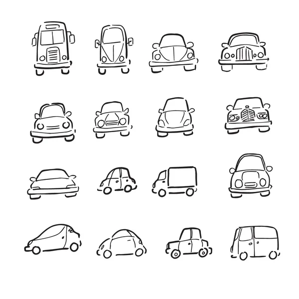 Coches camiones y furgonetas de dibujos animados — Archivo Imágenes Vectoriales