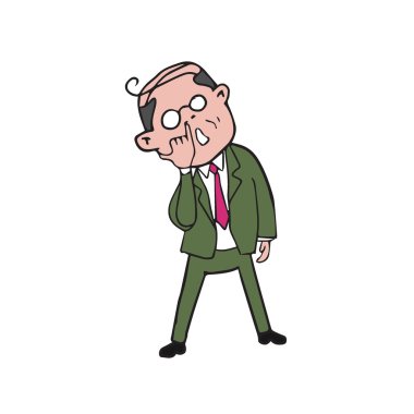 Adam parmak 6 çizim burun karikatür koymak.
