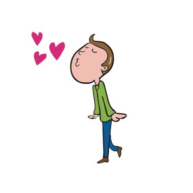 Aşk adam karikatür çizim 2 düşüyor