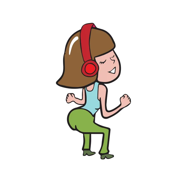 Danser avec dessin animé casque 2 — Image vectorielle