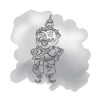 Tay efsanevi dev Kral karikatür çizim 1