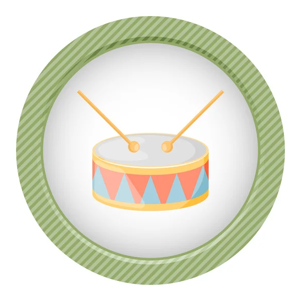 Tambour icône colorée — Image vectorielle