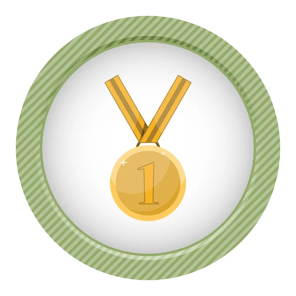 Eerste plaats award. Gouden medaille — Stockvector