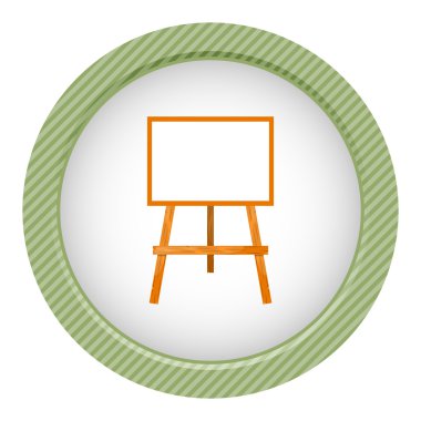 Boş tuval ile ahşap sehpa.