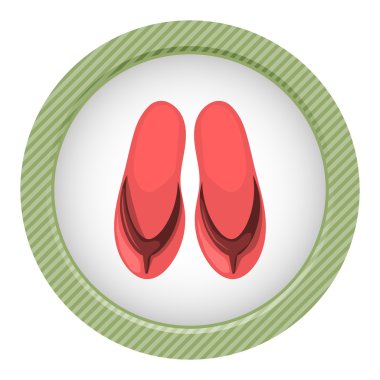 Plaj terlikleri renkli simge