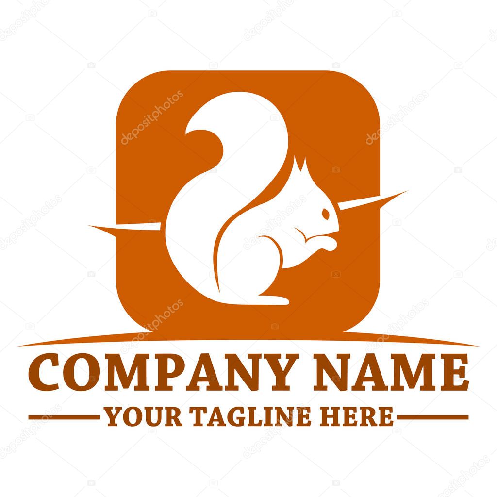 Squirrel logo design template vector eps 10