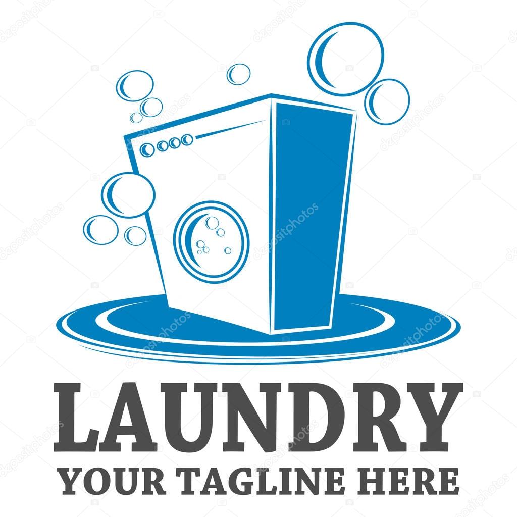 Laundry logo template design vector eps 10