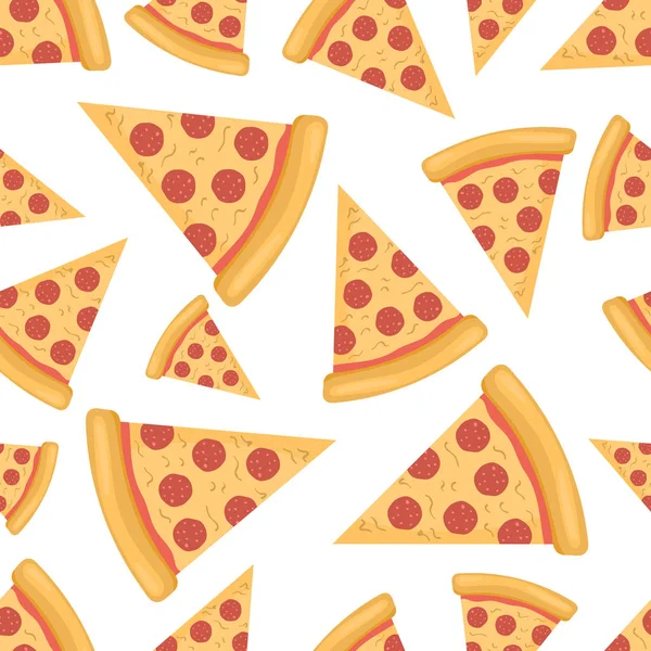 Patrón sin costura de pizza — Archivo Imágenes Vectoriales
