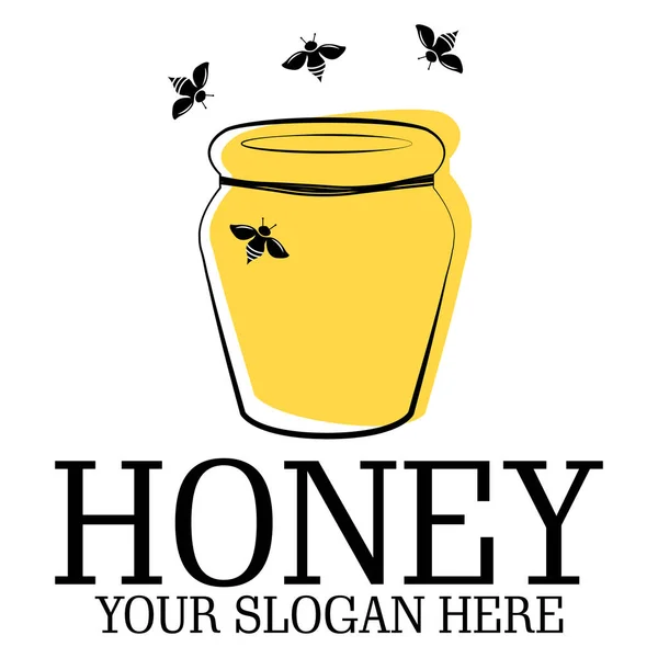 Plantilla logo miel — Vector de stock