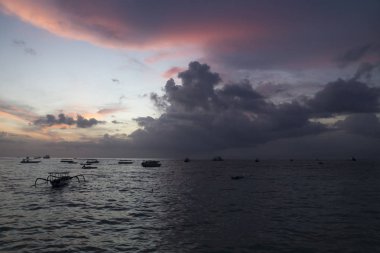 Günbatımı, plaj, Nusa Lembongan, Bali, Endonezya