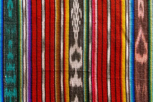 Detalle Tejido Tradicional Maya Guatemalteco Rayas Coloridas — Foto de Stock