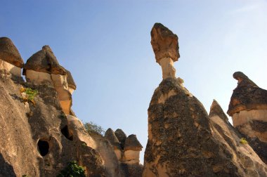 Türkiye 'nin Kapadokya kentinde peri bacası adı verilen kaya oluşumları