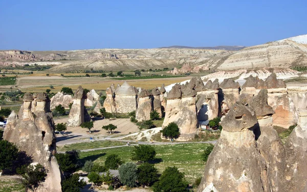 Tündérkéményeknek nevezett kőképződmények Cappadociában, Törökországban — Stock Fotó