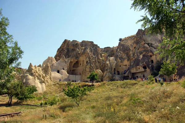 Maisons sculptées, Pigeon Valley, Uchisar, Cappadoce, Turquie — Photo