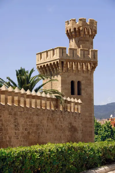 Palma de Mallorca 'daki Marques de la torre caddesinde eski bir taret.