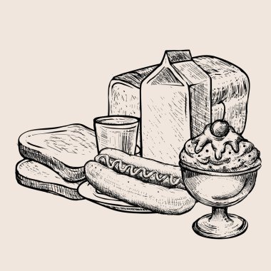 Vintage tarzı yemek tasarım. 