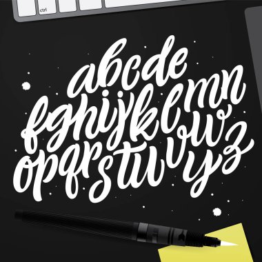 Tasarım için el yazısı alfabe