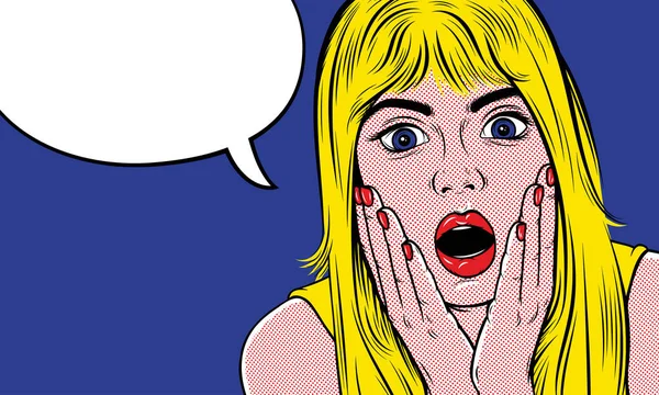 Pop art sürpriz sarışın kadın 