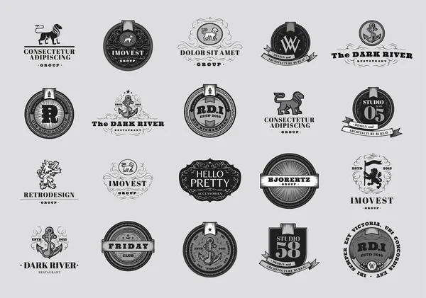 Retro emblemen en logo 's — Stockvector