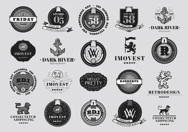 Retro  Emblems and Logotypes — Stock Vector