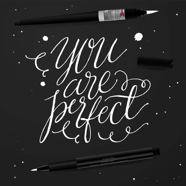 Du är perfekt. Positiva citat — Stock vektor