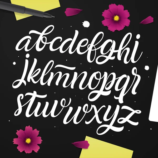 Handgeschreven alfabet voor ontwerp — Stockvector