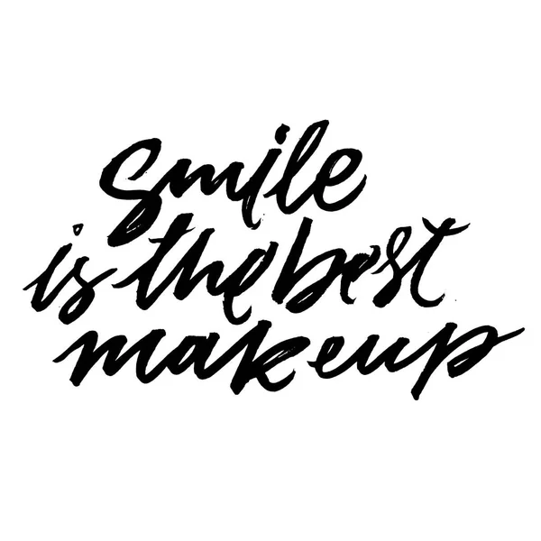 La sonrisa es el mejor maquillaje — Vector de stock