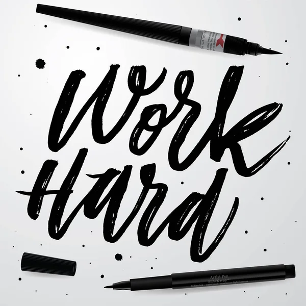 "Trabajo duro "cita motivacional — Vector de stock