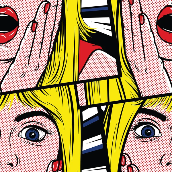 Pop art sürpriz sarışın kadın