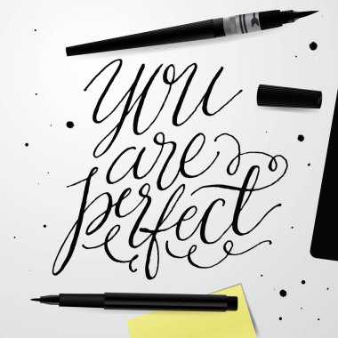 You Are Perfect. Positive Quote  clipart