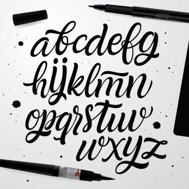 Tasarım için el yazısı alfabe