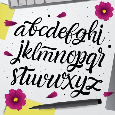 Tasarım için el yazısı alfabe