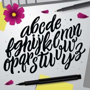 Tasarım için el yazısı alfabe
