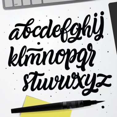 Tasarım için el yazısı alfabe