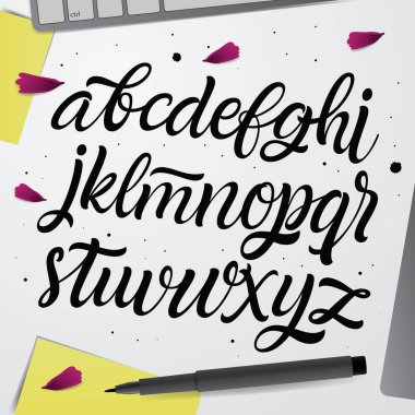 Tasarım için el yazısı alfabe