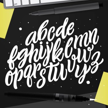 Elle çizilmiş Abc ayarla. 