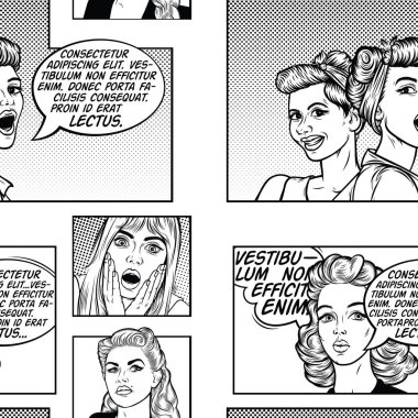 Retro çizgi roman vektör çizim.