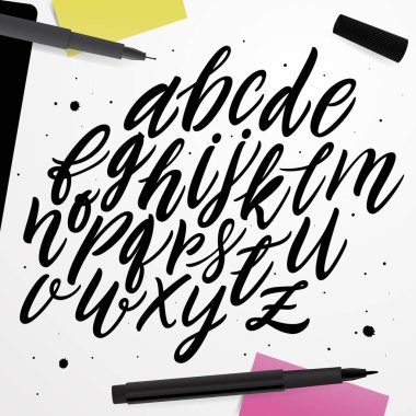 Tasarım için el yazısı alfabe