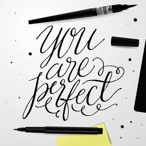 Eres perfecta. Cotización positiva — Vector de stock