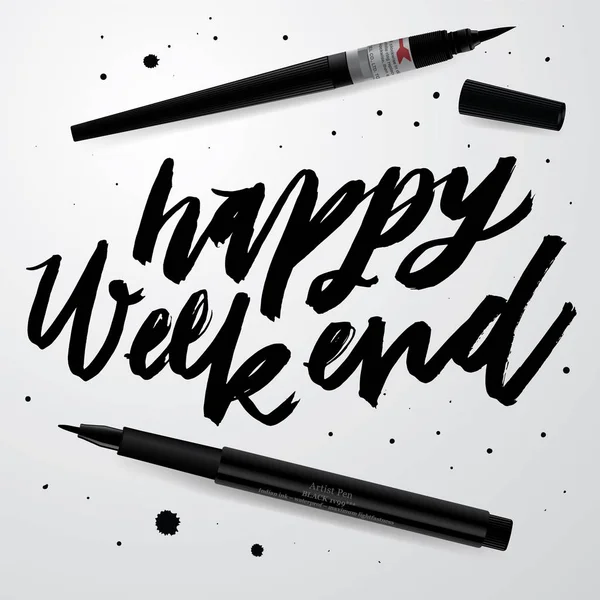 "Happy Weekend" мотивационная цитата — стоковый вектор