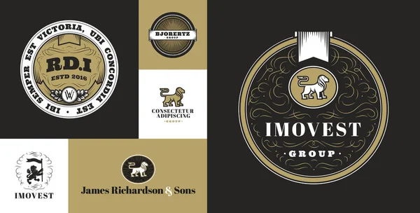 Set of Lion logo templates — Stock Vector