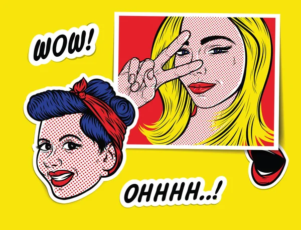 Parche de moda de estilo Pop Art — Vector de stock