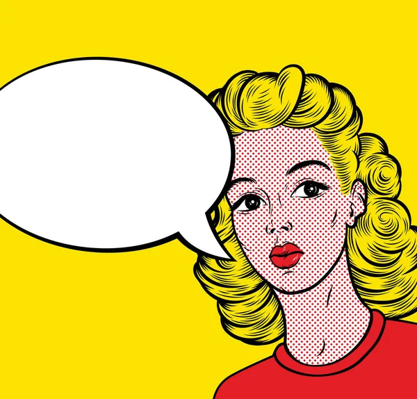 sarışın kadın ile konuşma balonu 