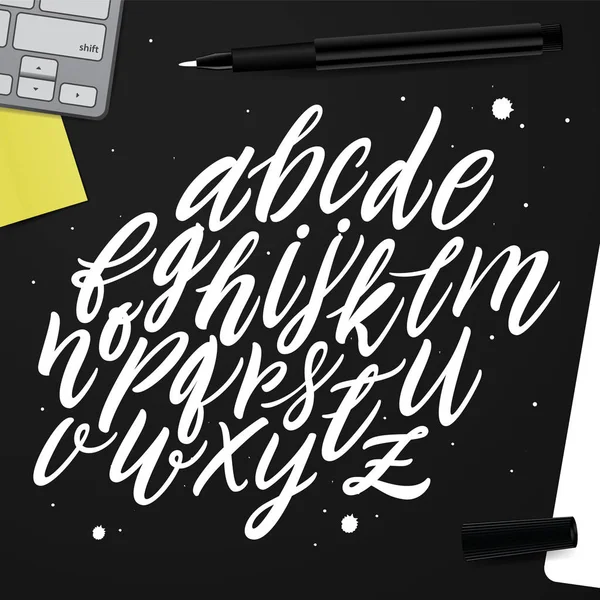  Özel alfabesi. Boyalı fırça 