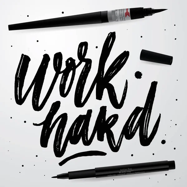 "Travailler dur "citation de motivation — Image vectorielle