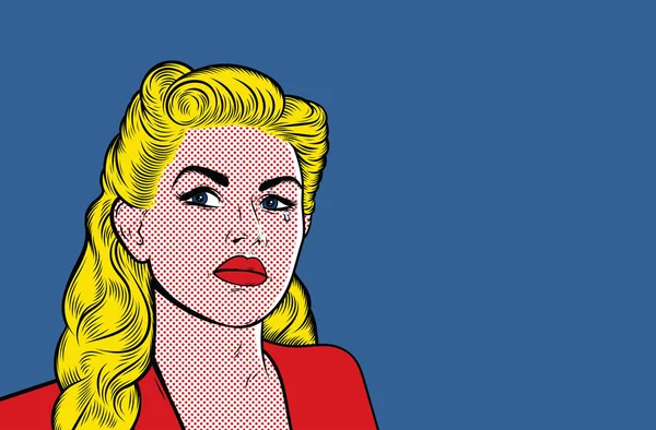 Sad crying disappointed blonde woman