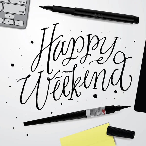 Tarjeta de felicitación feliz fin de semana — Vector de stock