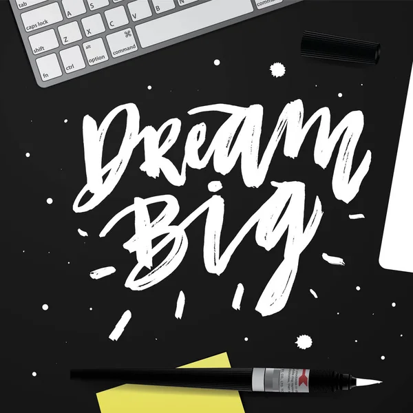 "Dream Big" motivasyon alıntısı — Stok Vektör